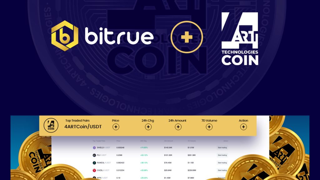 4ART Coin expands! Now listed at Bitrue and Crypshark